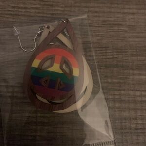 Pride peace earrings